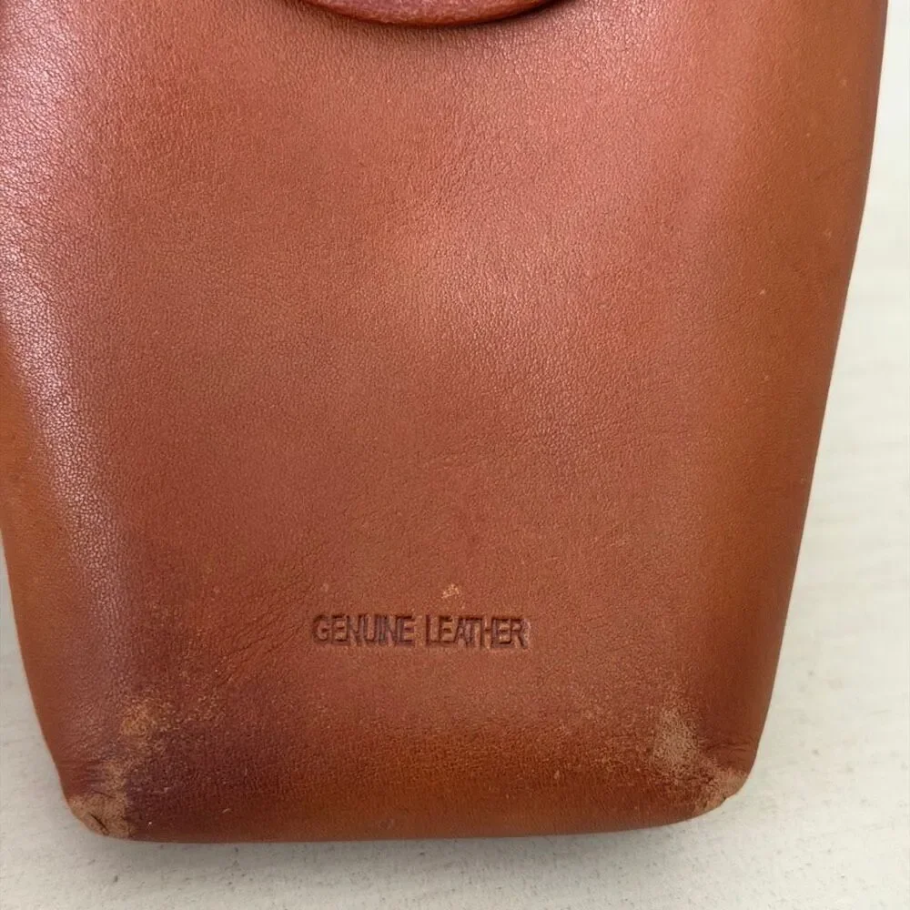 Vintage Rolfs Genuine Leather Cigarette Case Coin Purse Kiss Lock Brown Floral